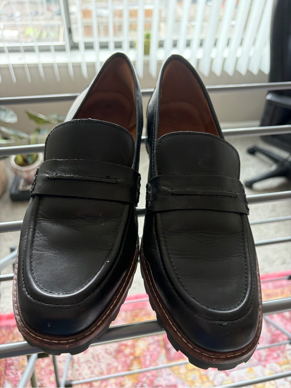Madewell Black Leather Penny Loafers